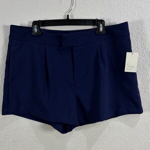 a new day Stretch,Size 16,Navy High Waist Pleated Shorts